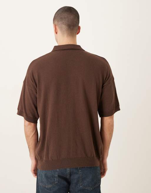 ASOS DESIGN – Lässig geschnittenes Hemd in Braun mit durchgehender Knopfleiste, 3 von 5