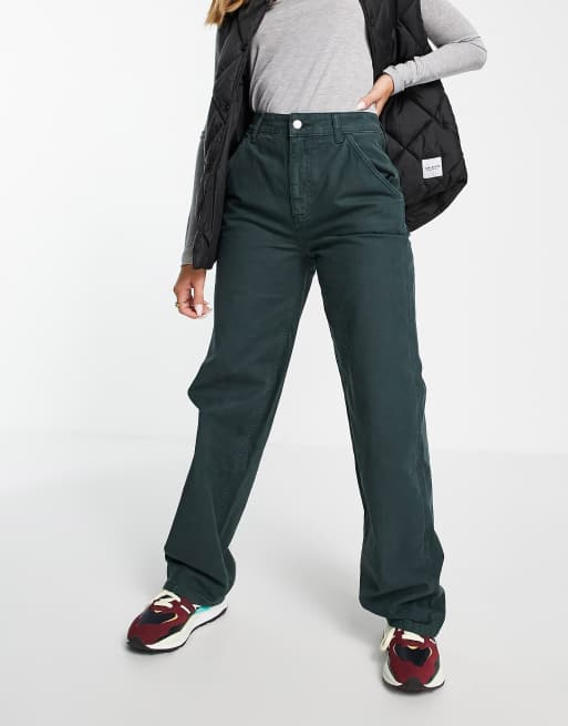 ASOS DESIGN – Lässige Chinohose in Dunkelgrün