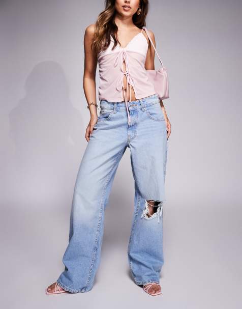 ASOS DESIGN – Lässige Jeans in blasser Waschung mit weitem Bein - view 1