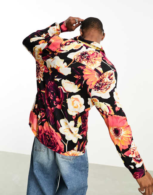 ASOS DESIGN – Lässiges Hemd mit Foto-Blumen-Print und Reverskragen, 2 von 4