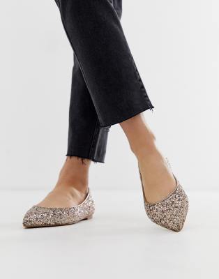 asos latch pointed ballet flats