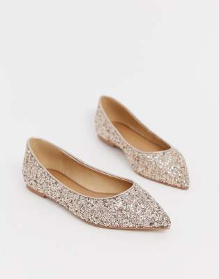 ASOS DESIGN Latch pointed ballet flats 