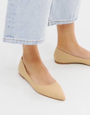 asos design latch pointed ballet flats
