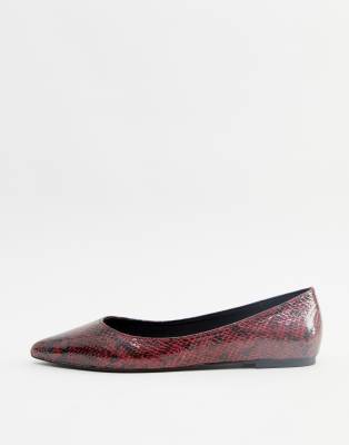 asos design latch pointed ballet flats