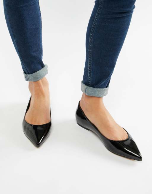 ASOS DESIGN Latch pointed ballet flats ASOS