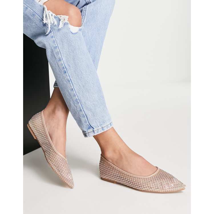 Mesh pointed toe store flats