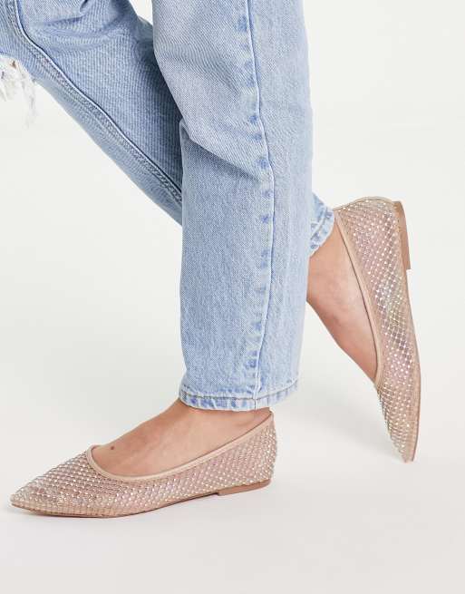 Mesh pointed deals toe flats