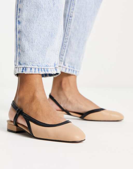ASOS DESIGN - Latte - Beige slingback-ballerinaer med rund tå, 4 af 4