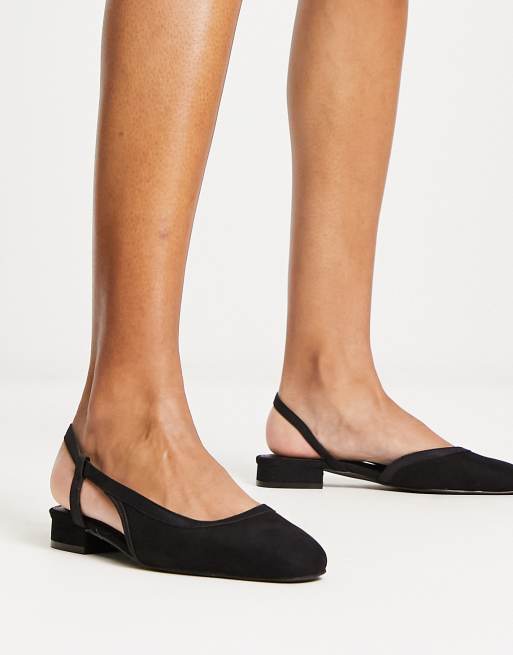 Pointed toe sale flats open back