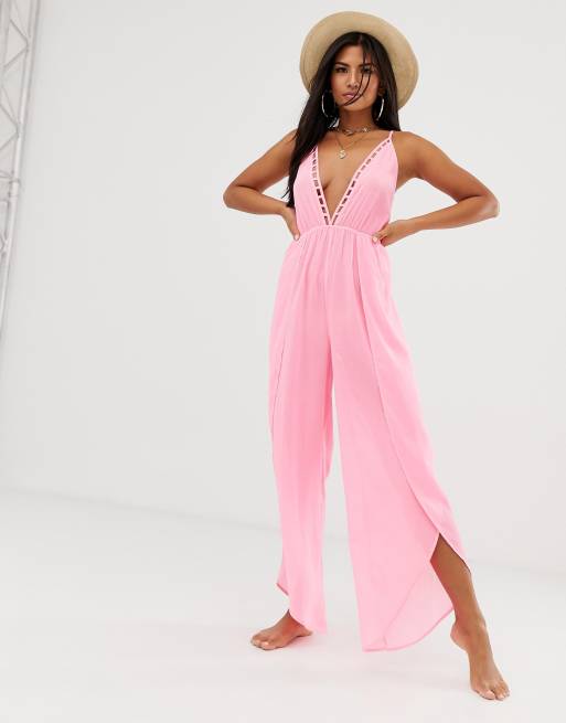 Asos store pink jumpsuit