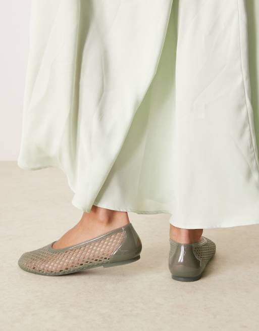 ASOS DESIGN - Lattitude - Ballerines tressées en plastique - Kaki, 3 de 4