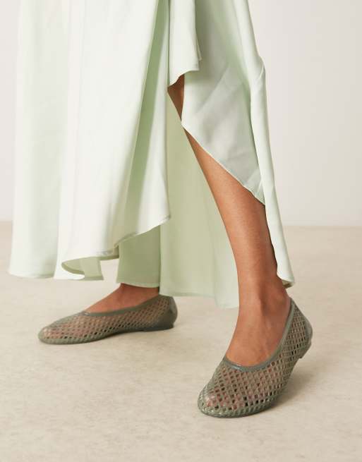 ASOS DESIGN - Lattitude - Ballerines tressées en plastique - Kaki, 4 de 4