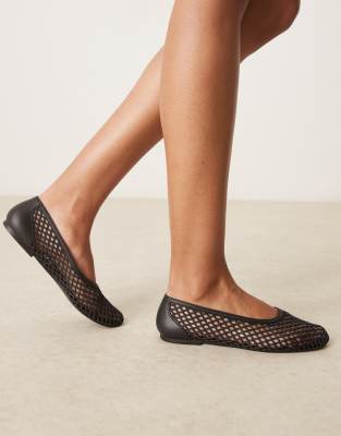 ASOS DESIGN - Lattitude - Ballerines tressées en plastique - Noir