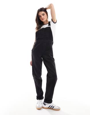 ASOS DESIGN - Latzhose aus Jeansstoff in verwaschenem Schwarz