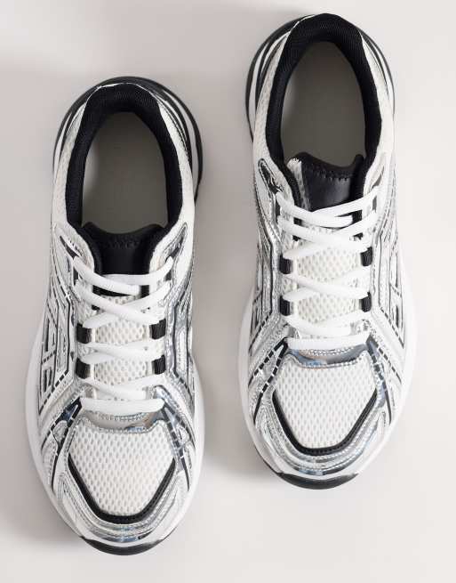 ASOS DESIGN – Laufsneaker in Weiß und Silber, 2 von 5