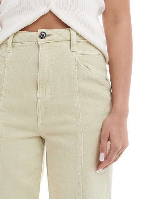 ASOS DESIGN laundered seamed barrel trousers in sage, 5 of 5