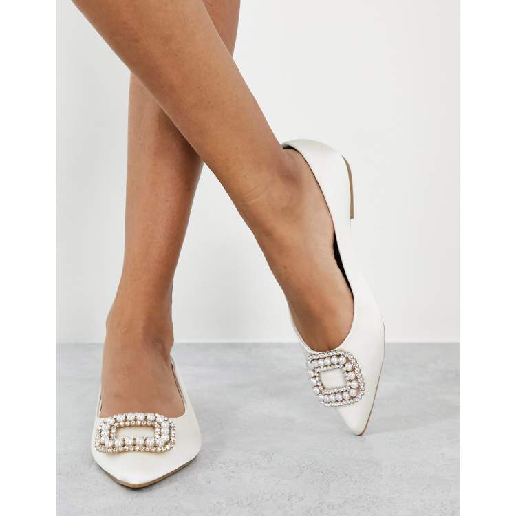 Asos design lovingly hot sale bridal ballet flats