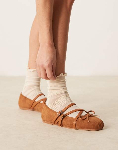 ASOS DESIGN - Laurel - Ballerines style babies en suédine - Fauve - view 1