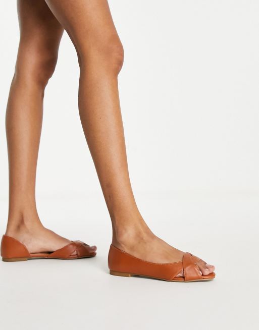 Tan best sale ballerina flats