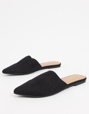 ASOS DESIGN Lava pointed flat mules in 