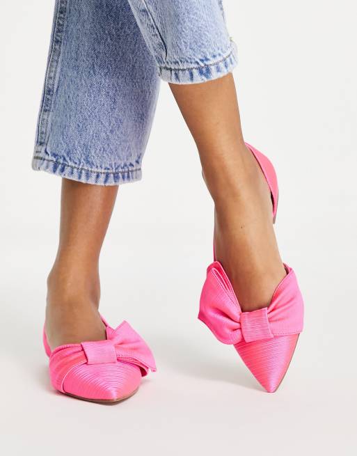 ASOS DESIGN Lovable corsage slingback ballet flats in pink