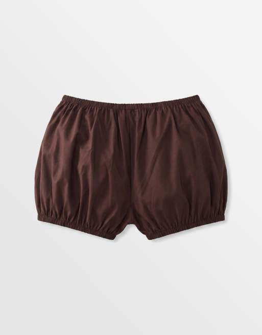 ASOS DESIGN lavtaljede bloomer-shorts i chokolade, 7 af 7