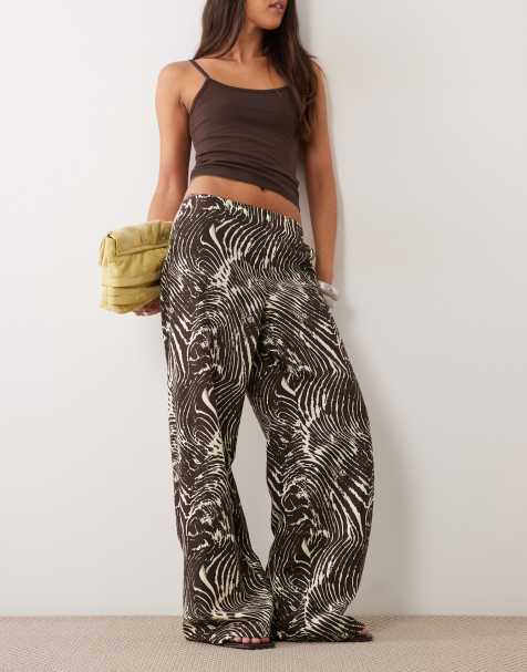ASOS DESIGN lavtaljede bukser med lige ben i zebraprint - view 1