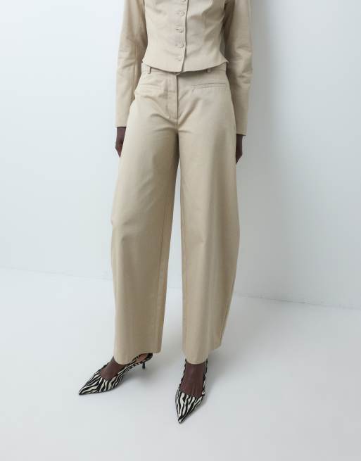 ASOS DESIGN lavtaljede horseshoe-bukser i sæt, stone, 3 af 9