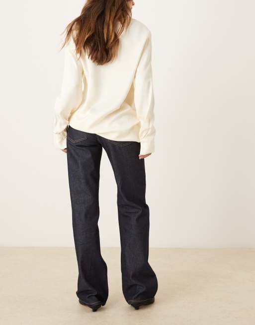 ASOS DESIGN - Lavtaljede jeans med lige ben i blækblå vask, 3 af 5