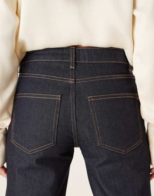 ASOS DESIGN - Lavtaljede jeans med lige ben i blækblå vask, 5 af 5