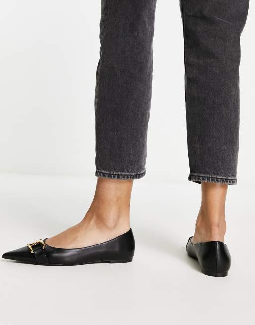 ASOS DESIGN - Lawless - Ballerines pointues avec détail chaîne - Noir, 2 de 4