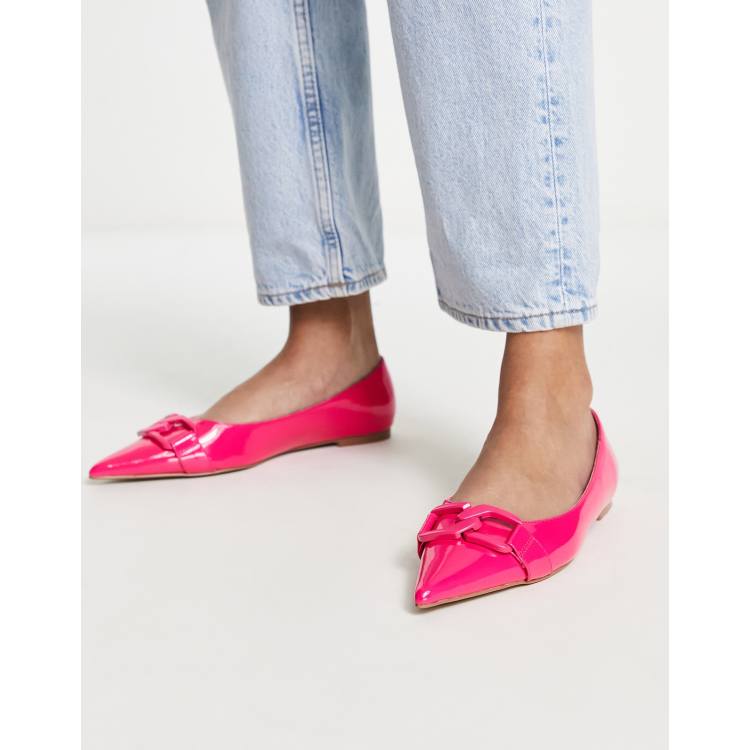 Pink on sale flat shoes