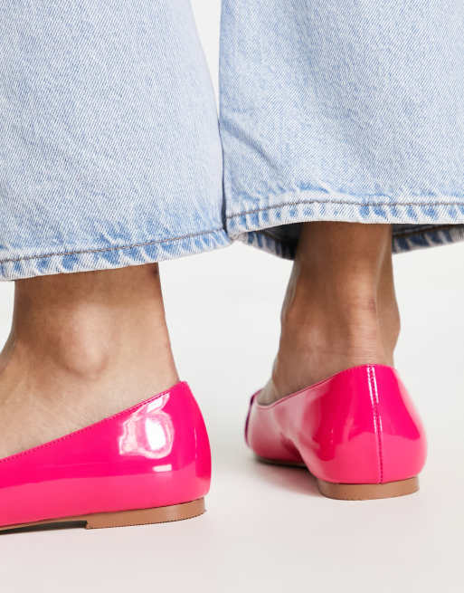 ASOS DESIGN Lovable corsage slingback ballet flats in pink