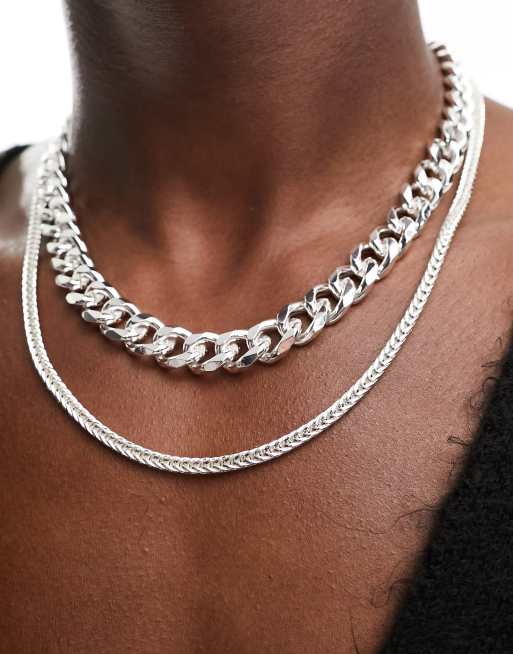 Silver chain on on sale neck