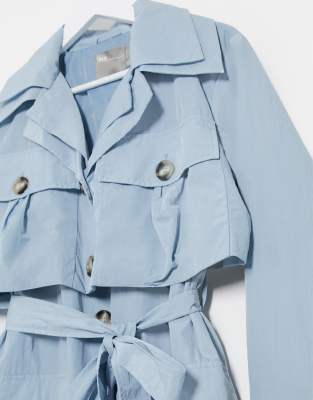 powder blue trench coat