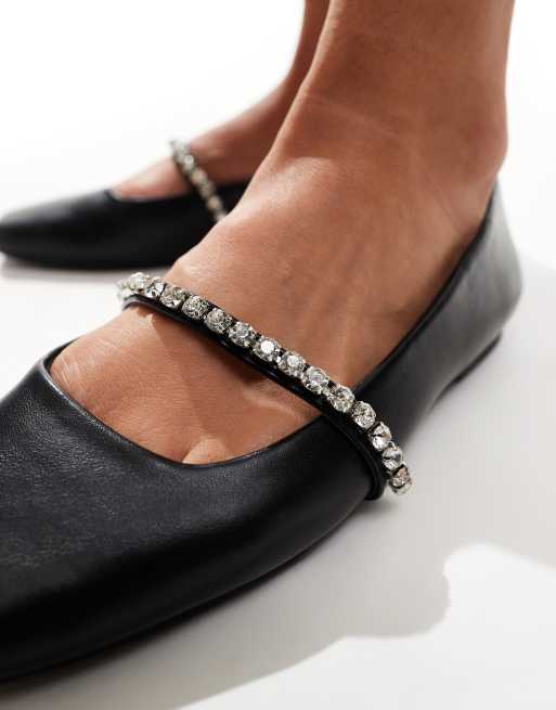 ASOS DESIGN - Layla - Mary Jane ballerina's met versiering in zwart, 4 van 4