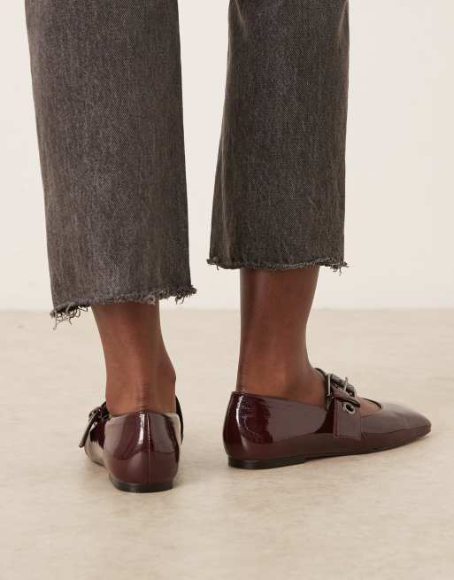 ASOS DESIGN – Lazarus – Vinröda ballerinaskor i Mary Jane-stil, 3 av 4