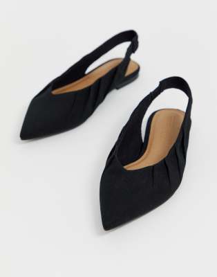 black slingback flats