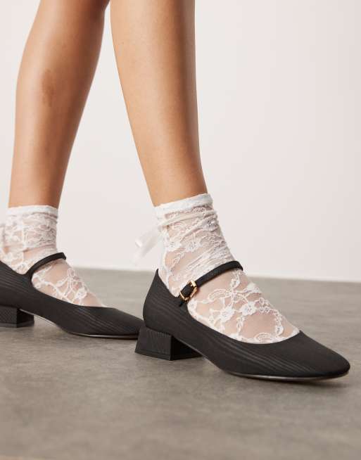 ASOS DESIGN Lead heeled Mary Jane Ballet in Black, 2 of 4