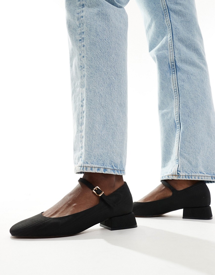 Asos Design Lead Heeled Mary Jane Shoes In Black