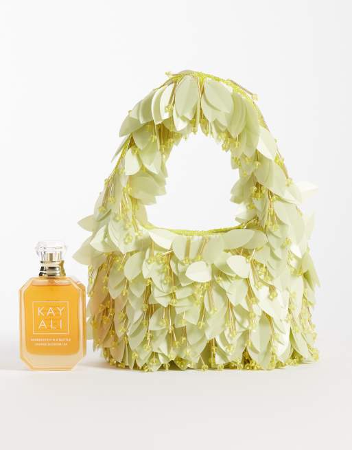ASOS DESIGN leaf embellished clutch bag in buttermilk, 2 of 4