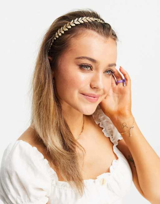 ASOS DESIGN leaf hairband in gold | ASOS display picture 2