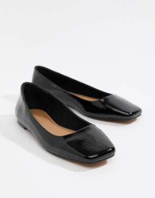 black square toe flats