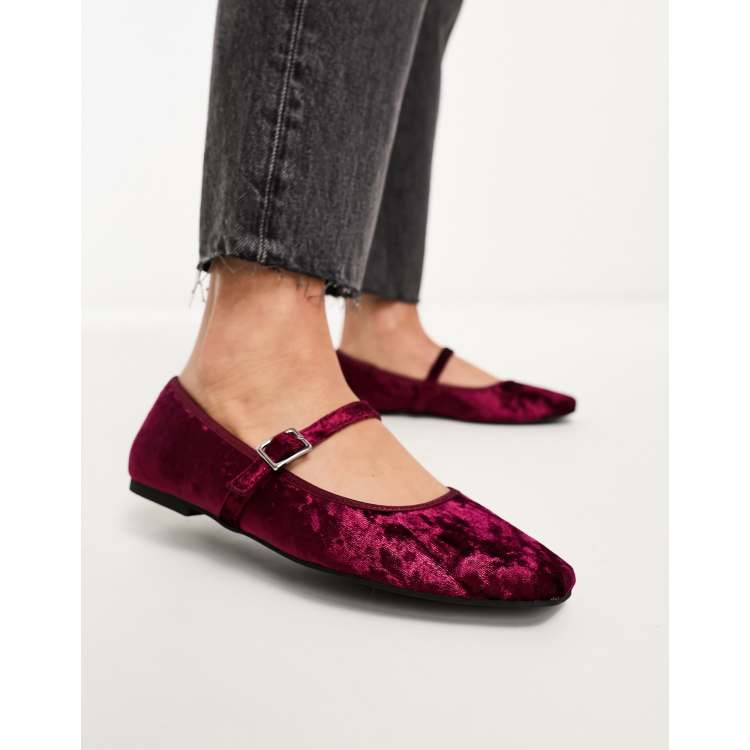 ASOS DESIGN League Ballerines style babies en velours