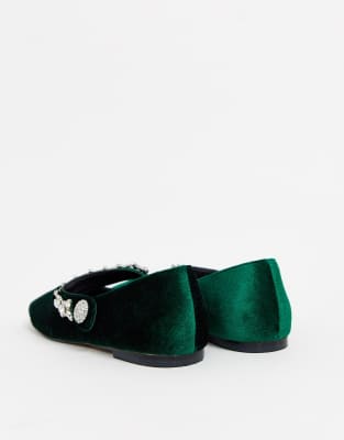 green ballet flats