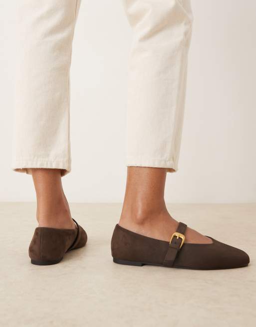 ASOS DESIGN – Leah – Czekoladowe balerinki Mary Jane z imitacji zamszu, 3 z 4