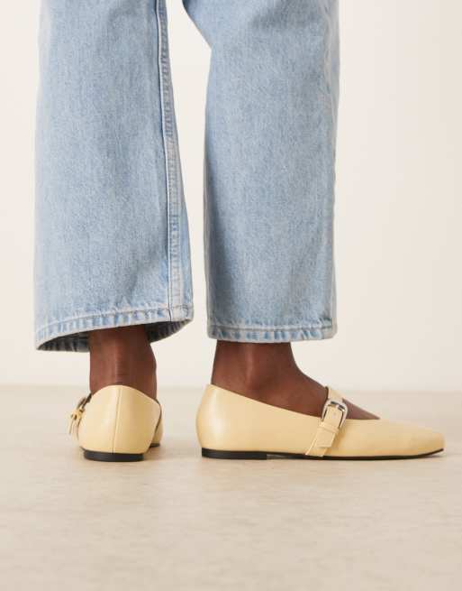 ASOS DESIGN – Leah – Mary-Jane-Ballerinas in Buttergelb, 4 von 4