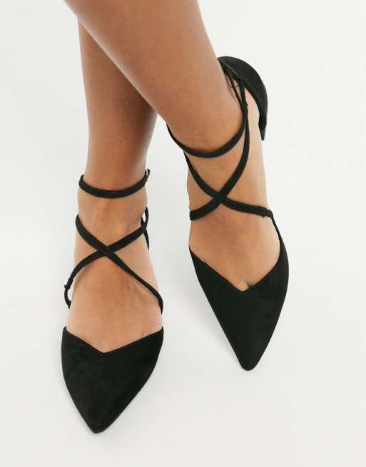 Pointed flats sale with strap