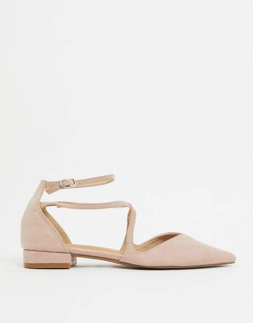 ASOS DESIGN – Leanna – Spitze Ballerinas in Beige