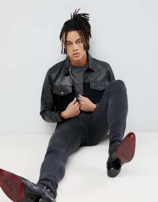 black leather western jacket